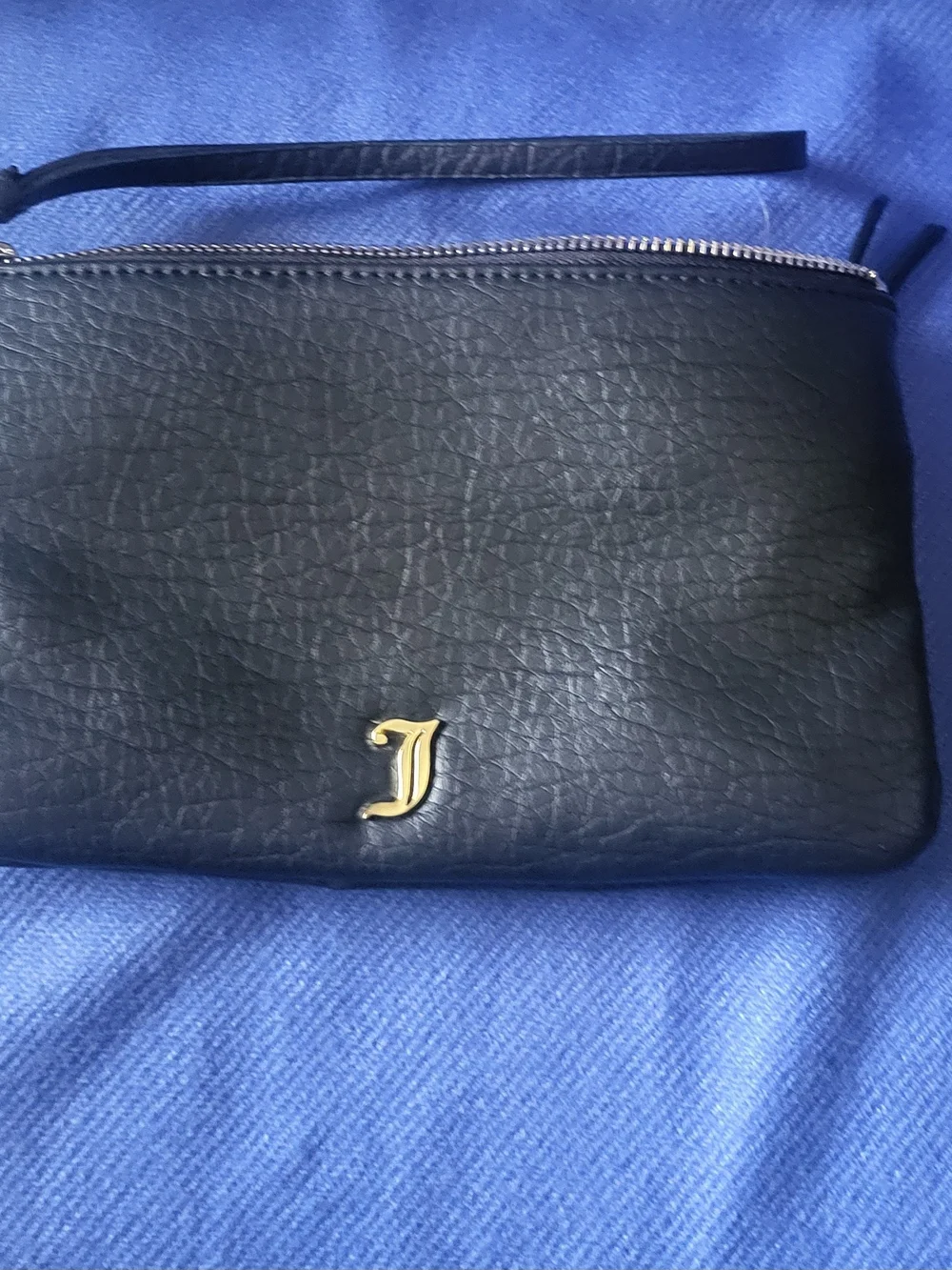Juicy Couture Black Pleated Wristlet Clutch